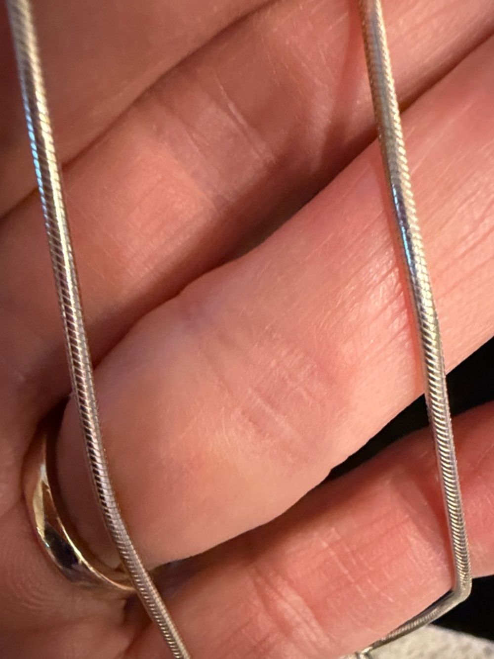 Silver Teardrop Pendant Necklace with Blue Stone Accent - Picture 4 of 5